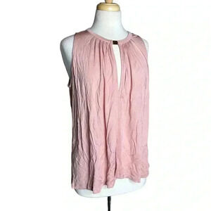 Blush pink H&M sleeveless blouse Size S keyhole women's business summer spring